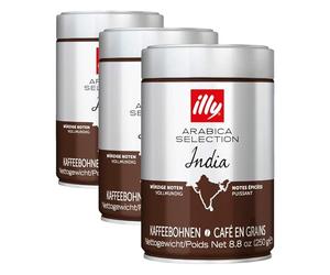 illy Coffee Beans, Luxury Arabica Coffee Beans Selection, India, 250 g (Pack of 3)
