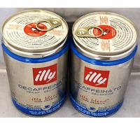 Illy Coffee - Decaf Ground Medium Roast (MISSING LIDS AND DENTED TINS) 2 X 250G