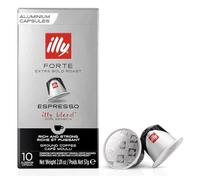 illy Coffee Nespresso Compatible Capsules, Forte, Aluminium Coffee Capsules, Pack of 10