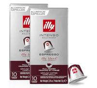 illy Coffee - Intenso Espresso Coffee Pods - Dark Roast - 100% Arabica Coffee Beans - Nespresso Compatible Capsules - 2 Pack (20 Capsules)