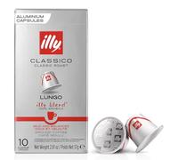 illy Coffee Nespresso Compatible Capsules, Lungo Classico, Aluminium Coffee Capsules, Pack of 10