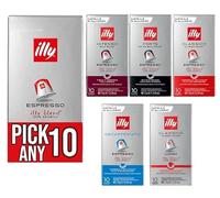 Illy Espresso Ground Coffee Nespresso Compatible Coffee Capsules. Pick Any 10 Packs from: Decaf, Intenso, Classico, Forte, Lungo. (Each Pack 10 Pods, Total 100 Pods)