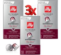 Illy Espresso Intenso Bold Roast Coffee Pods 3 x Packs (30 Capsules Total)