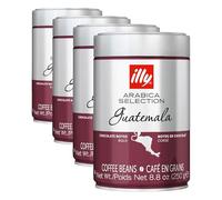 illy Guatemala Coffee Beans, 100% Arabica, Medium-Dark Roast, Intensity 6/9, Single Origin, Rich & Bold with Chocolate Notes, Suitable for Bean to Cup & Fresh Grinding, 250g (Pack of 4)