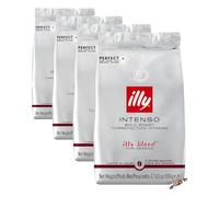 illy Intenso Coffee Beans, 100% Arabica Blend, Dark Roast, Intensity 7/9, Bold & Full-Bodied with Cocoa & Dried Fruit Notes, Suitable for Bean to Cup & Fresh Grinding, 500g Refill Pouch (Pack of 4)