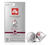 illy - Lungo Intenso Espresso Coffee Pods - Dark Roast - 100% Arabica Beans - Nespresso Compatible illy Capsules - Pack of 10