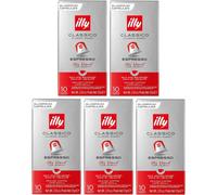 illy Nespresso Compatible Classico Aluminium Coffee Capsules - (Pack of 5, Total 50 Pods) - 100% Arabica Coffee