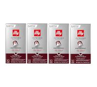 illy Nespresso Compatible Intenso Espresso Aluminium Coffee Capsules - (Pack of 4, Total 40 Pods) - 100% Arabica Coffee