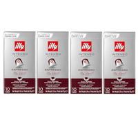 illy Nespresso Compatible Intenso Espresso Aluminium Coffee Capsules - (Pack of 4, Total 40 Pods) - 100% Arabica Coffee