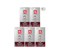 illy Nespresso Compatible Intenso Espresso Aluminium Coffee Capsules - (Pack of 5, Total 50 Pods) - 100% Arabica Coffee