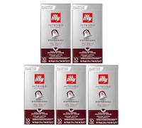 illy Nespresso Compatible Intenso Espresso Aluminium Coffee Capsules - (Pack of 5, Total 50 Pods) - 100% Arabica Coffee