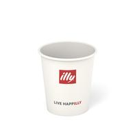 Illy paper cup with lid for coffee white 89 ml