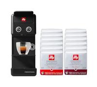 illy Y3.3 hyperespresso coffee machine in black color with 216 hyperespresso capsules (108 CLASSIC hyperespesso capsules and 108 intense hyperespesso capsules)