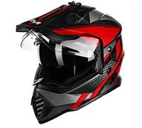 ILM Motocross Helmet Adult Motorbike Motorcycle Dual Sport Adventure Full Face with Pinlock Compatible Sun Visor ATV Dirt Bike Off Road ECE22.06 Model WS902, RedBlack, XL