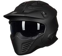ILM Open Face Motorcycle 3/4 Half Helmet for Dirt Bike Moped ATV UTV Motocross Cruiser Scooter ECE Model 726X,Matte Black,XL