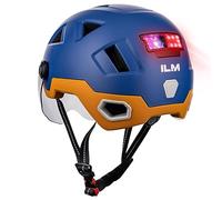 ILM Smart Bike Helmet Men Women Brake Warning LED Light Control NTA8776 CE CPSC Triple Certification Adult Electric Bicycle Cycling,Blue Yellow,L/XL
