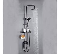 ILmira Bath Kits Black Shower Set Copper Wall-Mounted Household Bath Shower Room Bidet Spray Gun More Than One Shot Four-Speed Switch Free Lift Beautiful and Practical Auspicious clouds