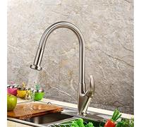 ILmira Brushed Nickel Single Handle Kitchen Faucet Mixer Pull Out Spray Head Kitchen Tap Single Hole Water Tap Cold and Hot Water Mixer Torneira Cozinha Auspicious clouds