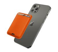 iLodn Magnetic Wallet Compatible with MagSafe for iPhone 17 16 15 14 13 12 Pro Max Air Plus Model, Mag 3 Safe Card Holder Stick on Accessories for Apple Cell Phone & Case, Orange