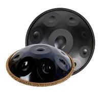 ILOOXI 22'' Handpan Drum D Minor 9/10/12 Notes Hand Pan, Steel Tongue Drum Percussion Instrument Hand Drum Tank Drum With Handpan Bag, Handpan Stand, Mallets (Color : Black-440hz, Size : 9 Notes)