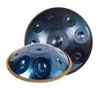 ILOOXI 22'' Handpan Drum D Minor 9/10/12 Notes Hand Pan, Steel Tongue Drum Percussion Instrument Hand Drum Tank Drum With Handpan Bag, Handpan Stand, Mallets (Color : Blue-440hz, Size : 12 Notes)