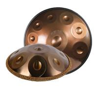 ILOOXI 22'' Handpan Drum D Minor 9/10/12 Notes Hand Pan, Steel Tongue Drum Percussion Instrument Hand Drum Tank Drum With Handpan Bag, Handpan Stand, Mallets (Color : Gold-440hz, Size : 9 Notes)