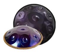 ILOOXI 22'' Handpan Drum D Minor 9/10/12 Notes Hand Pan, Steel Tongue Drum Percussion Instrument Hand Drum Tank Drum With Handpan Bag, Handpan Stand, Mallets (Color : Purple-432hz, Size : 9 Notes)