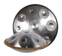 ILOOXI 22'' Handpan Drum D Minor 9/10/12 Notes Hand Pan, Steel Tongue Drum Percussion Instrument Hand Drum Tank Drum With Handpan Bag, Handpan Stand, Mallets (Color : Silver-440hz, Size : 12 Notes)
