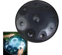 ILOOXI 22-Inch Handpan Drum, D Minor 9-Note Hand Pan 432Hz 440Hz Adult Steel Hand Drums With Handpan Drum Bag, 2 Test Mallets (Color : Black-9 Notes, Size : 432hz)