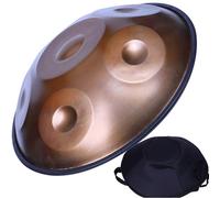 ILOOXI 22 Inches Handpan Drum, 432hz/440hz Hand Pan 9/10/12 Notes D Minor Hand Drum With Handpan Bag, Drum Sticks, Drum Stand... (Color : Brown-440hz, Size : 10 Notes)