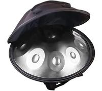 ILOOXI 22inch Handpan Drum 10 Notes Steel Hand Drum In D Minor Harmonic Percussion Instrument, Large Hand Pan Tongue Drum (Color : Silver-10 Notes, Size : 432hz)