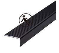 ILOOXI 36'' Stair Nosing Indoor Stair Edge Protector, Aluminum Stair Edge Trim, L-Shaped Stair Edging, Waterproof Stair Nose Molding Stair Edging Corner Guards(Black,L120cm/4ft)