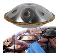 ILOOXI 432hz 440hz Hand Pan In D Minor 9/10/12 Notes Steel Hand Drum, With Handpan Drum Bag, 2 Test Mallets, Hand Drum Stand (Color : Silver-440hz, Size : 12 Notes)
