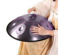 ILOOXI 432Hz 440Hz Handpan Drum 9/10/12 Notes 22inch Hand Pan Drums In D Minor With Handpan Stand, Case, Dallets, Dust-free Cloth (Color : Purple-440hz, Size : 10 Notes)