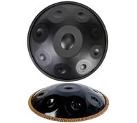 ILOOXI 432HZ 440HZ Handpan Drum Instrument 22 Inches 9/10/12 Notes D Minor Hand Pan Steel Popular Tongue Drum (Color : Black-432hz, Size : 10 Notes)