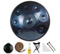 ILOOXI 432HZ 440hz Handpan Drums D Minor 22 Inches Steel Hand Drum 9 Notes 10 Notes 12 Notes Handpan Steel Drums Musical Instrument (Color : Blue-432hz, Size : 10 Notes)