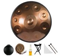ILOOXI 432HZ 440hz Handpan Drums D Minor 22 Inches Steel Hand Drum 9 Notes 10 Notes 12 Notes Handpan Steel Drums Musical Instrument (Color : Gold-432hz, Size : 9 Notes)