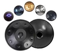 ILOOXI 432hz 440hz Handpan Steel Drums Musical Instrument Handpan Drum D Minor 10 Notes Hand Pan 22 Inchs Steel Hand Drum (Color : Black-432hz, Size : 12 Notes)