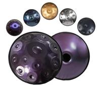 ILOOXI 432hz 440hz Handpan Steel Drums Musical Instrument Handpan Drum D Minor 10 Notes Hand Pan 22 Inchs Steel Hand Drum (Color : Purple-440hz, Size : 10 Notes)