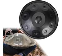 ILOOXI 432hz 440hz Steel Hand Drum 9 Notes 10 Notes 12 Notes Handpan Drum D Minor Hand Pan Drums With Handpan Bag, Drum Sticks, Stand (Color : Black-432hz, Size : 9 Notes)