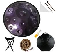 ILOOXI Hand Pan 9/10/12 Notes Handpan Drum Percussion 432Hz/440Hz Steel Hand Drum D Minor Steel Drums Musical Instrument (Color : Purple-440hz, Size : 10 Notes)