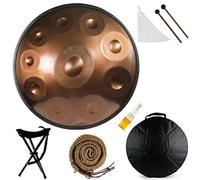 ILOOXI Hand Pan 9/10/12 Notes Handpan Drum Percussion 432Hz/440Hz Steel Hand Drum D Minor Steel Drums Musical Instrument (Color : Gold-440hz, Size : 9 Notes)