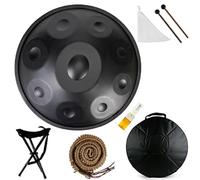 ILOOXI Hand Pan 9/10/12 Notes Handpan Drum Percussion 432Hz/440Hz Steel Hand Drum D Minor Steel Drums Musical Instrument (Color : Black-432hz, Size : 9 Notes)