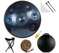 ILOOXI Hand Pan 9/10/12 Notes Handpan Drum Percussion 432Hz/440Hz Steel Hand Drum D Minor Steel Drums Musical Instrument (Color : Blue-432hz, Size : 10 Notes)