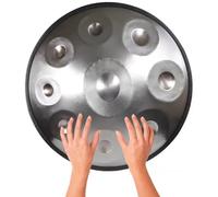 ILOOXI Handpan Drum For Adults, 432HZ 440HZ Hand Pan 22 Inches D Minor 9 Notes 10 Notes 12 Notes Musical Steel Hand Drum Percussion (Color : Silver-440hz, Size : 9 Notes)