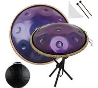 ILOOXI Handpan Drum Instrument 22 Inches 9/10/12 Notes D Minor Steel Hand Drum, Adult Beginner Percussion Instruments (Color : Purple-432hz, Size : 9 Notes)