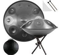 ILOOXI Handpan Drum Instrument 22 Inches 9/10/12 Notes D Minor Steel Hand Drum, Adult Beginner Percussion Instruments (Color : Silver-432hz, Size : 12 Notes)