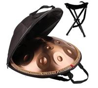 ILOOXI Handpan Drum Instrument D Minor 9 Notes 432Hz Hand Pan 22 Inches Steel Hand Drum With Soft Hand Pan Bag, 2 Handpan Mallet, Tongue Drum Stand (Color : Gold, Size : 10 Notes)