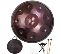 ILOOXI Handpan Drum Instrument In D Minor 432Hz 440Hz Hand Pan Adult's Steel Hand Drum, Handmade Steel Tongue Drum, For Family And Friends Sound Healing (Color : Purple, Size : 9 Notes-440Hz)