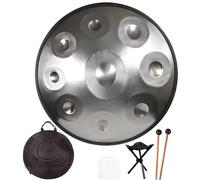 ILOOXI Handpan Drum Instrument In D Minor 432Hz 440Hz Hand Pan Adult's Steel Hand Drum, Handmade Steel Tongue Drum, For Family And Friends Sound Healing (Color : Silver, Size : 9 Notes-440Hz)